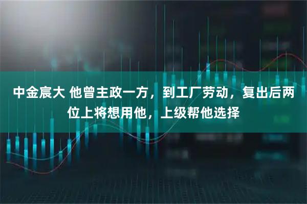 中金宸大 他曾主政一方，到工厂劳动，复出后两位上将想用他，上级帮他选择